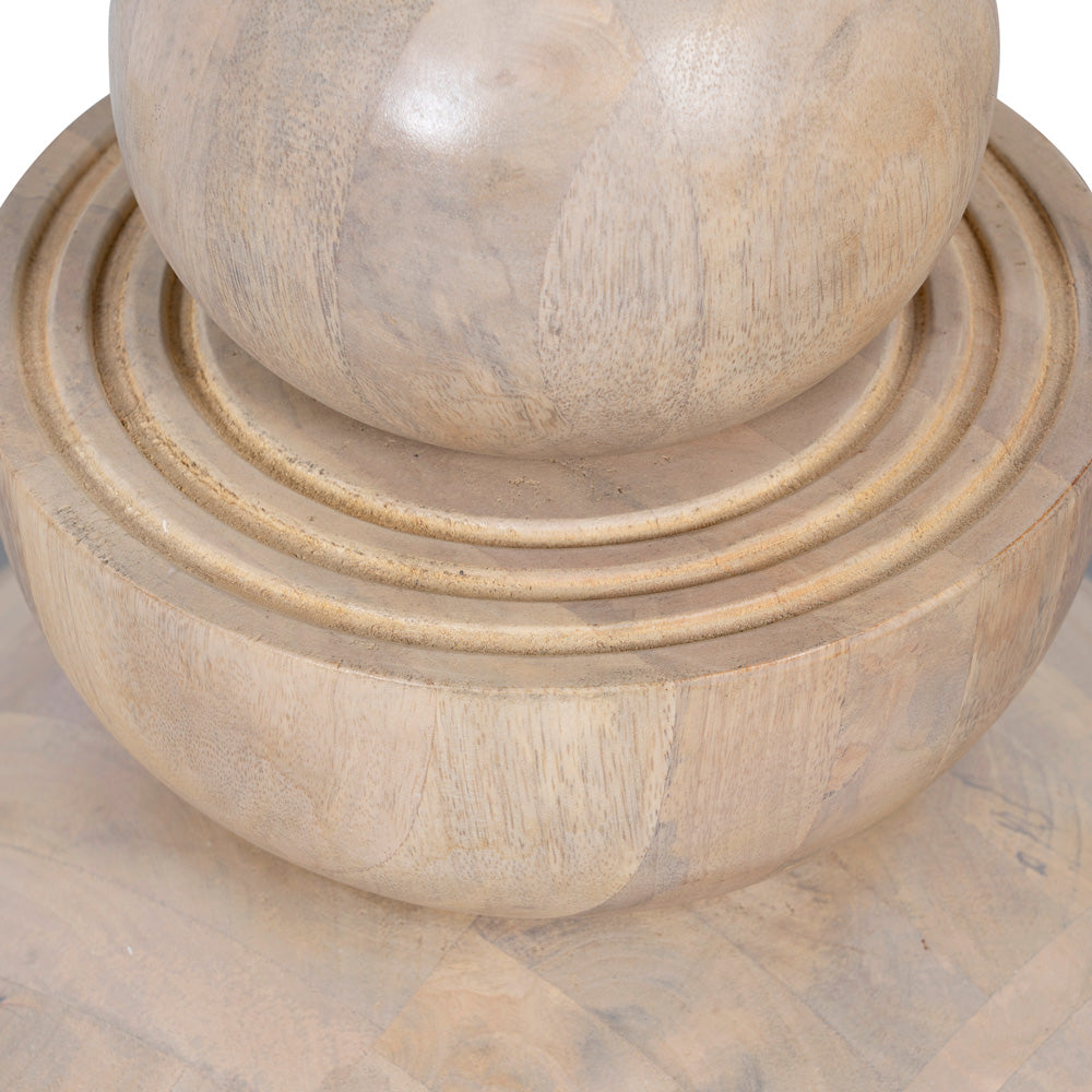 Karika Wooden Round Side Table (Cream Distress)