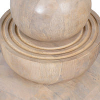 Karika Wooden Round Side Table (Cream Distress)