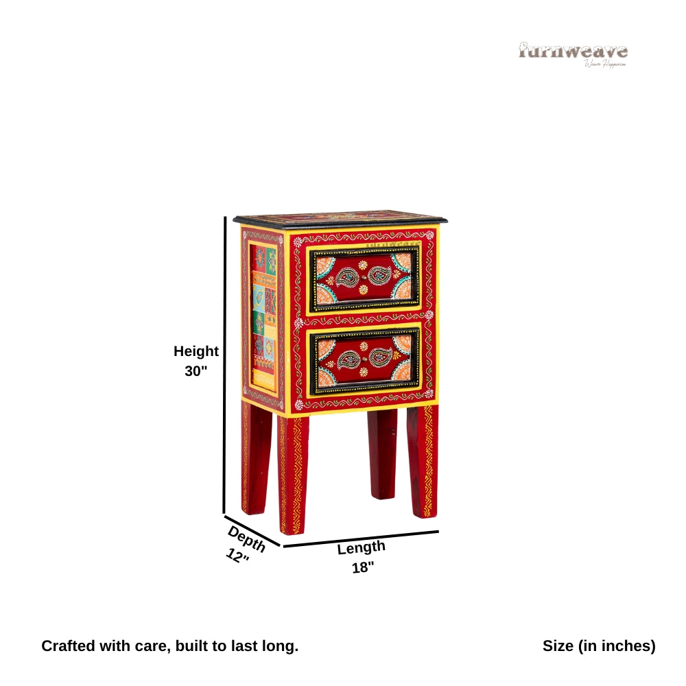 Kana Wooden Handpainted Side Table