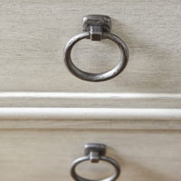 Leva Wooden Round Vintage Side Bedside (Off White)