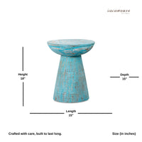 Ruben Wooden Rustic Side Table Set of Two (Light Blue Distress)