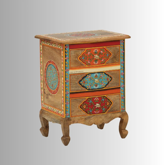 Itia Wooden Side Table (Handpainted)