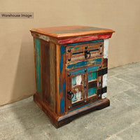 Tivin Wooden Bedside in Reclaimed Finish