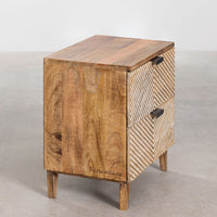 Sulve Wooden Designer Bedside (Brown)