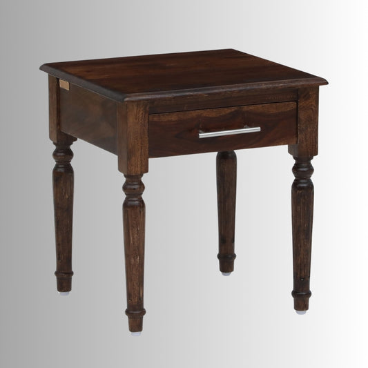 Akiss Solid Wood Side Table (Walnut)