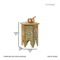 Sama Wooden Handpainted Side Table