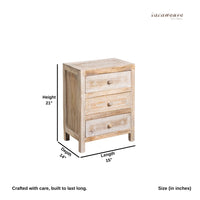 Okeve Wooden Handpainted Bedside (Handpainted)
