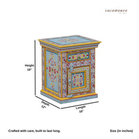 Keht Wooden Handpainted Side Table