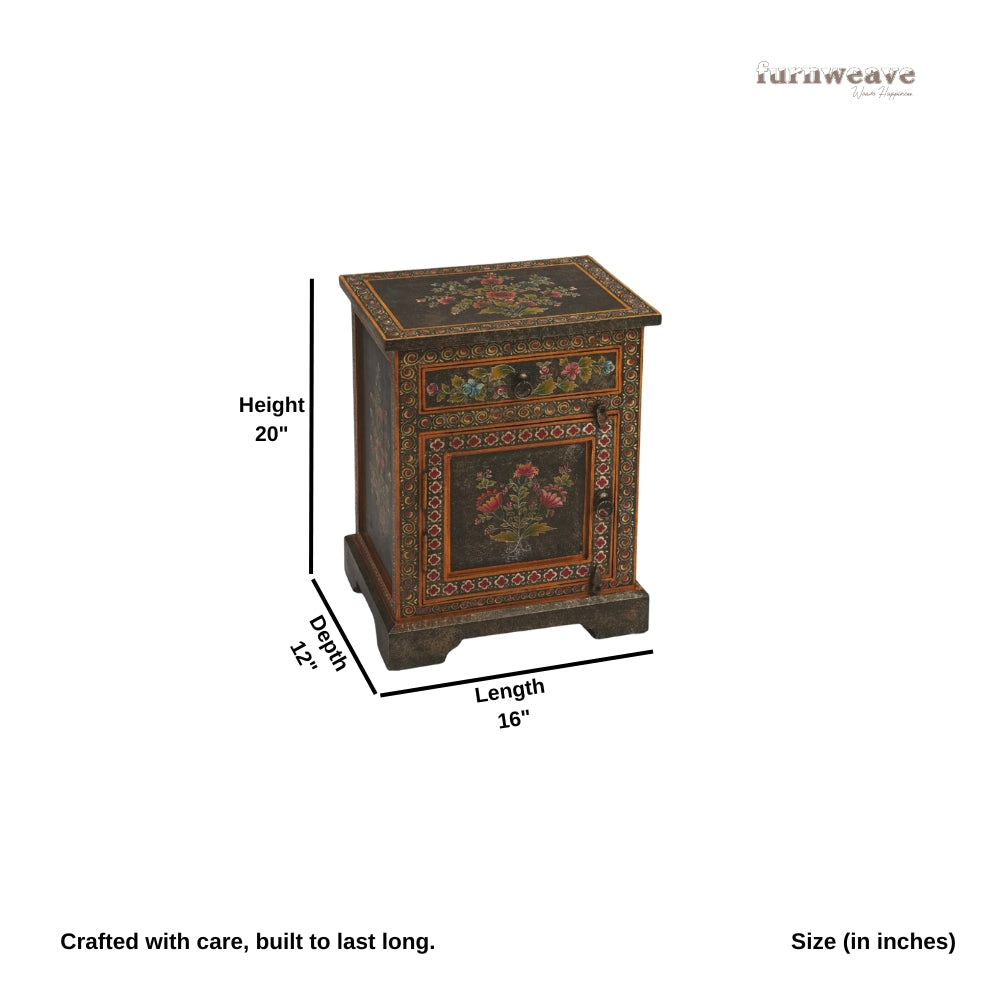 Uika Wooden Handpainted Antique Bedside