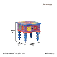 Everta Wooden Handpainted Side Table