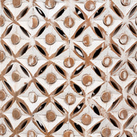 Silva Wooden Carved Side table (White Brown Distress)