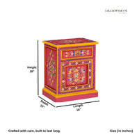 Crysta Wooden Handpainted Side Table (Model 1)