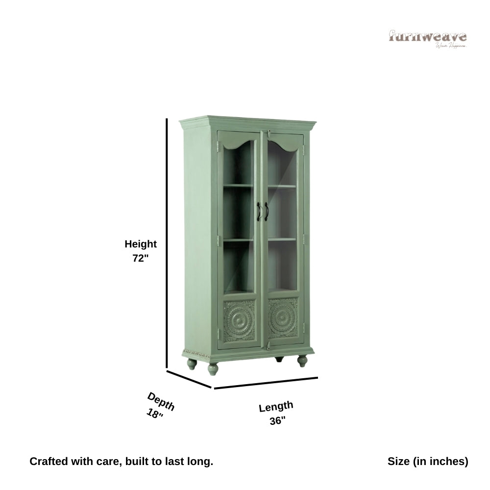 Remea Wooden Carved  Display Rack (Green Ela)