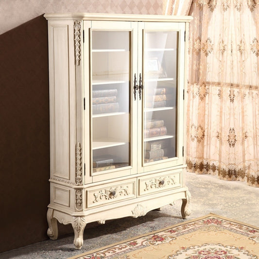 Afima Wooden Carved Vintage Cupboard (Vintage White) | Wooden Cupboard | Solid Wood Cupboard | Wooden Carved Furniture | Solid Wood Furniture Online | Furnweave