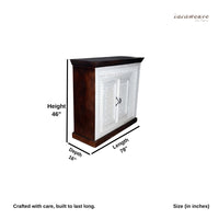 Eupera Wooden Dressing Table with Mirror Frame (White Distress)