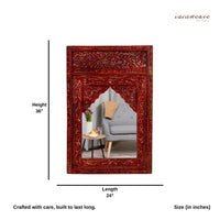 Biso Wooden Mirror Frame (Red Distress)