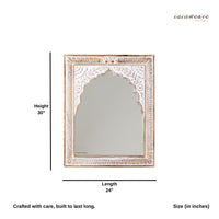 Sake Wooden Distress Antique Mirror Frame (White Distress)