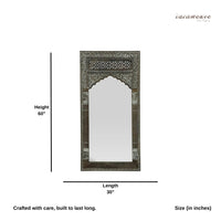 Rebo Wooden Carved Mirror Jali Frame (Walnut Antique)