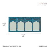 Kirkae Wooden Carved Mirror Frame Jharokha (Blue Distress)