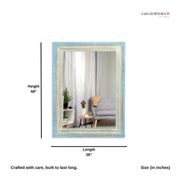 Wetia Wooden Carved Mirror Frame (Light Blue)