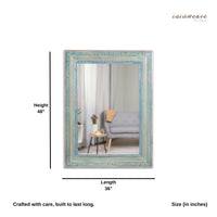 Wetia Wooden Carved Mirror Frame (Light Blue Antique)