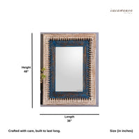 Uuvo Wooden Carved Wall Mirror Frame (White Blue Distress)