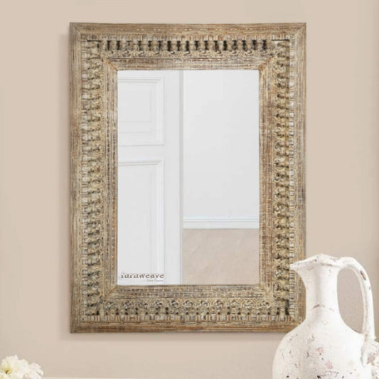 Wooden Mirror Frame Online | Wooden Carved Mirror Frame | Jharokha Mirror Frame | Furnweave