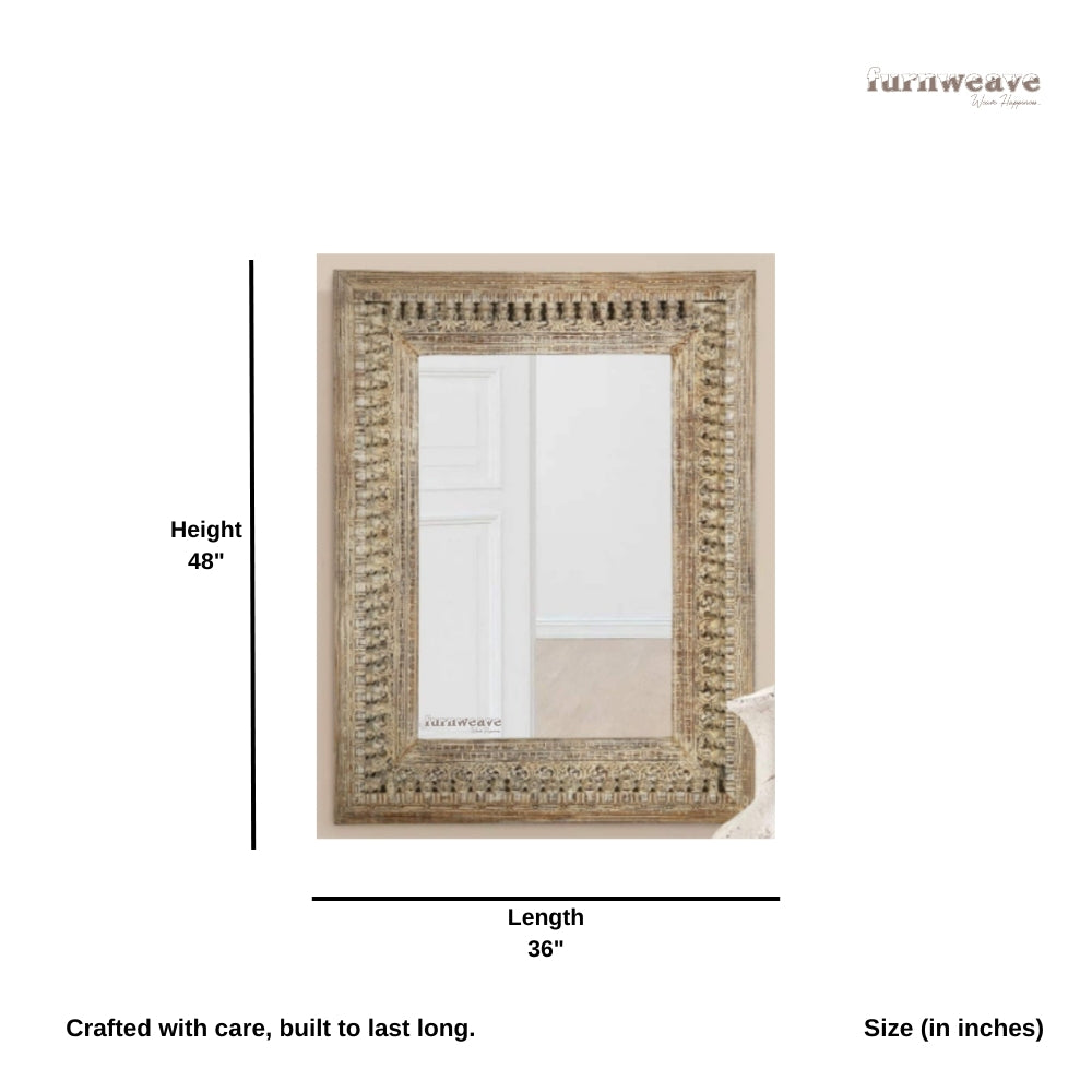 Uuvo Wooden Carved Wall Mirror Frame (Brown Distress)
