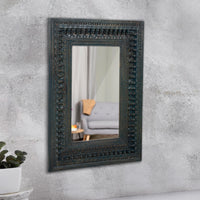 Uuvo Wooden Carved Wall Mirror Frame (Antique Green)