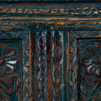 Prana Wooden Two Arch Carved Mirror Frame Jharokha (Rustic)