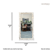 Jabevo Wooden Carved Mirror Frame (White Distress)
