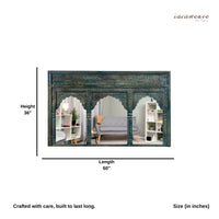 Kani Wooden Mirror Frame (Antique Green)