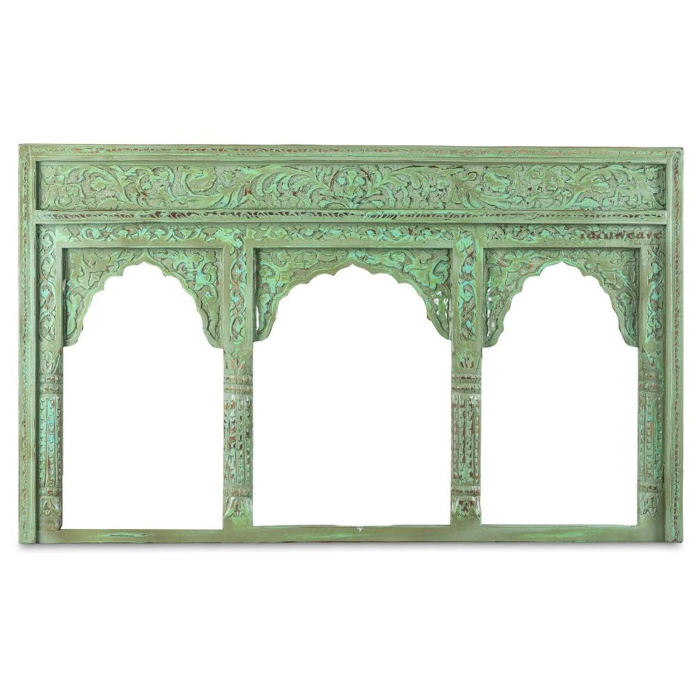 Kani Wooden Mirror Frame (Light Green Distress)