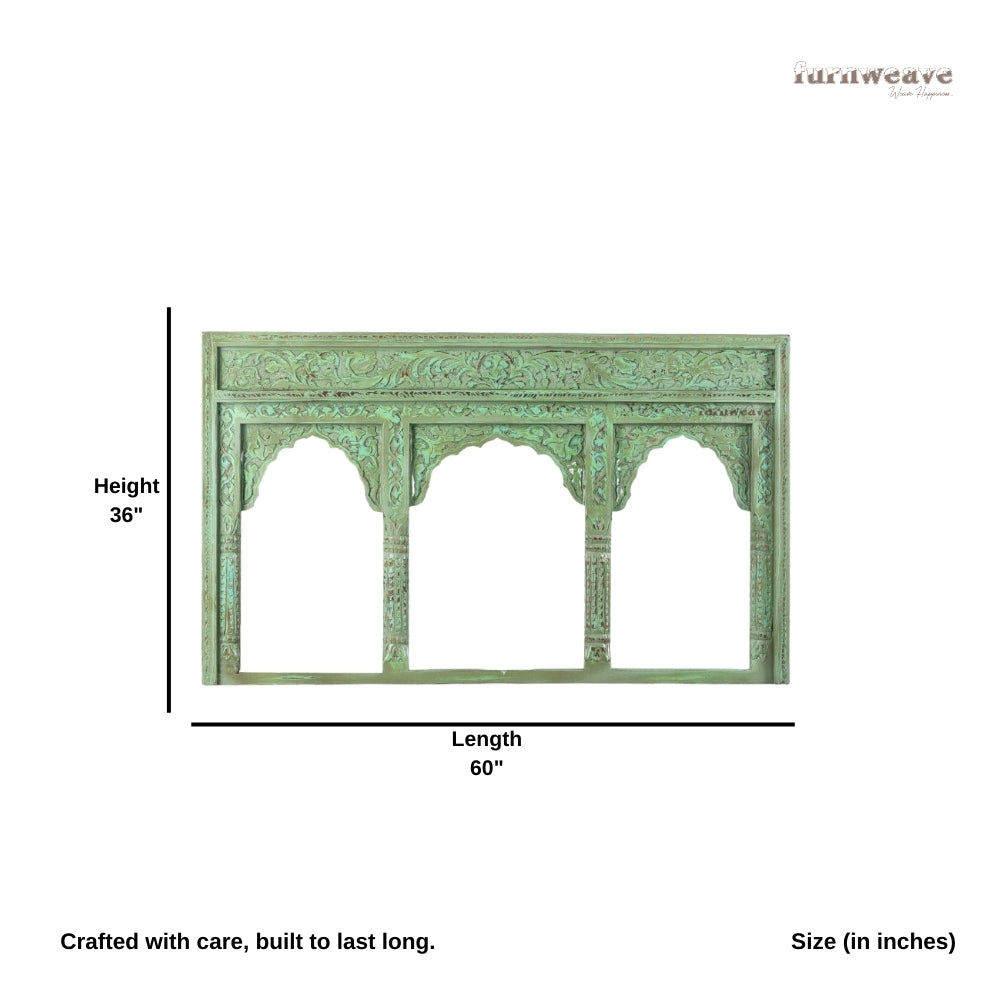 Kani Wooden Mirror Frame (Light Green Distress)