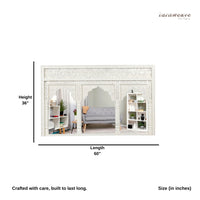 Kani Wooden Mirror Frame (White Distress)