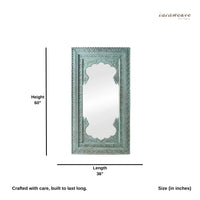Rira Wooden Carved Antique Mirror Frame (Light Green Distress)