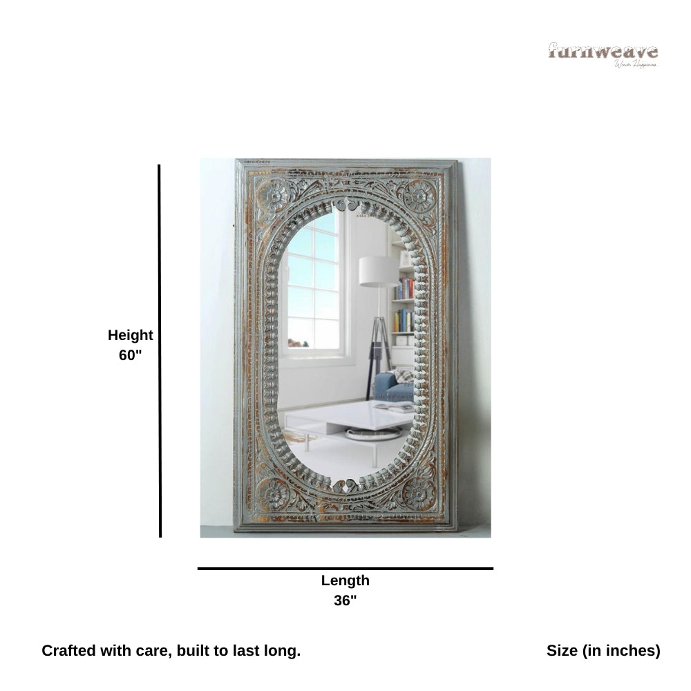 Ania Wooden Mirror Frame (Grey Distress)