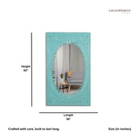 Ania Wooden Mirror Frame (Green Distress)