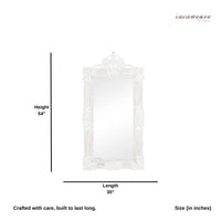 Kafe Wooden Carved Antique Mirror Frame (White Distress)