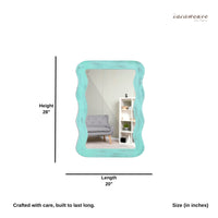 Jevar Wooden Premium Solid Wood Mirror Frame (Turqoise Distress)