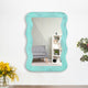 Jevar Wooden Premium Solid Wood Mirror Frame (Turqoise Distress)