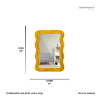 Jevar Wooden Premium Solid Wood Mirror Frame (Yellow Distress)
