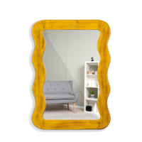 Jevar Wooden Premium Solid Wood Mirror Frame (Yellow Distress)