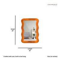 Jevar Wooden Premium Solid Wood Mirror Frame (Orange Distress)