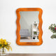 Jevar Wooden Premium Solid Wood Mirror Frame (Orange Distress)
