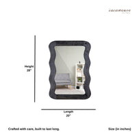 Jevar Wooden Premium Solid Wood Mirror Frame (Black Texture)