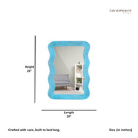 Jevar Wooden Premium Solid Wood Mirror Frame (Blue Distress)