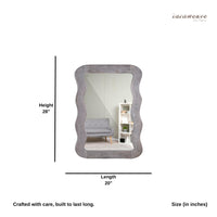 Jevar Wooden Premium Solid Wood Mirror Frame (Grey Texture)