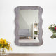 Jevar Wooden Premium Solid Wood Mirror Frame (Grey Texture)