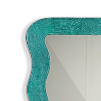 Jevar Wooden Premium Solid Wood Mirror Frame (Turquoise Texture)